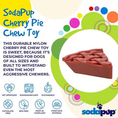 Cherry Pie Nylon Dog Chew Toy for Aggressive Chewers | USA Made | SodaPup