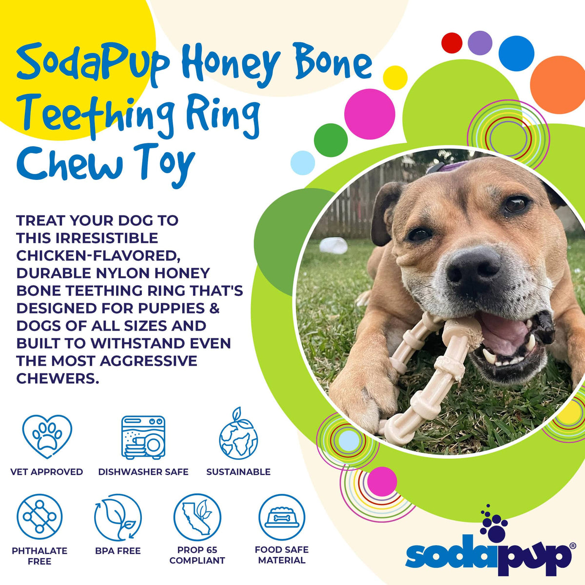 Chicken Flavored Teething Ring for Puppies & Aggressive Chewers | USA Made