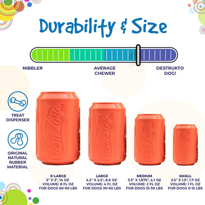 Can Toy Rubber Dog Chew Toy for Average Chewers | Treat Dispenser | USA Made