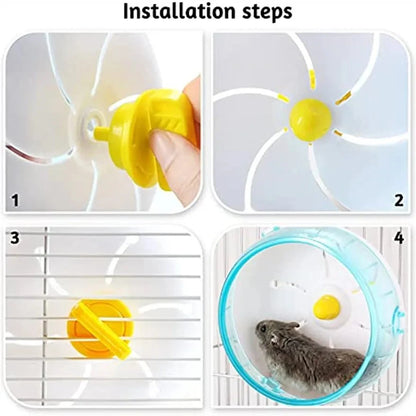 Hamster Running Disc Toy – 3 Sizes, Silent Rotary Jogging Wheel for Small Pets