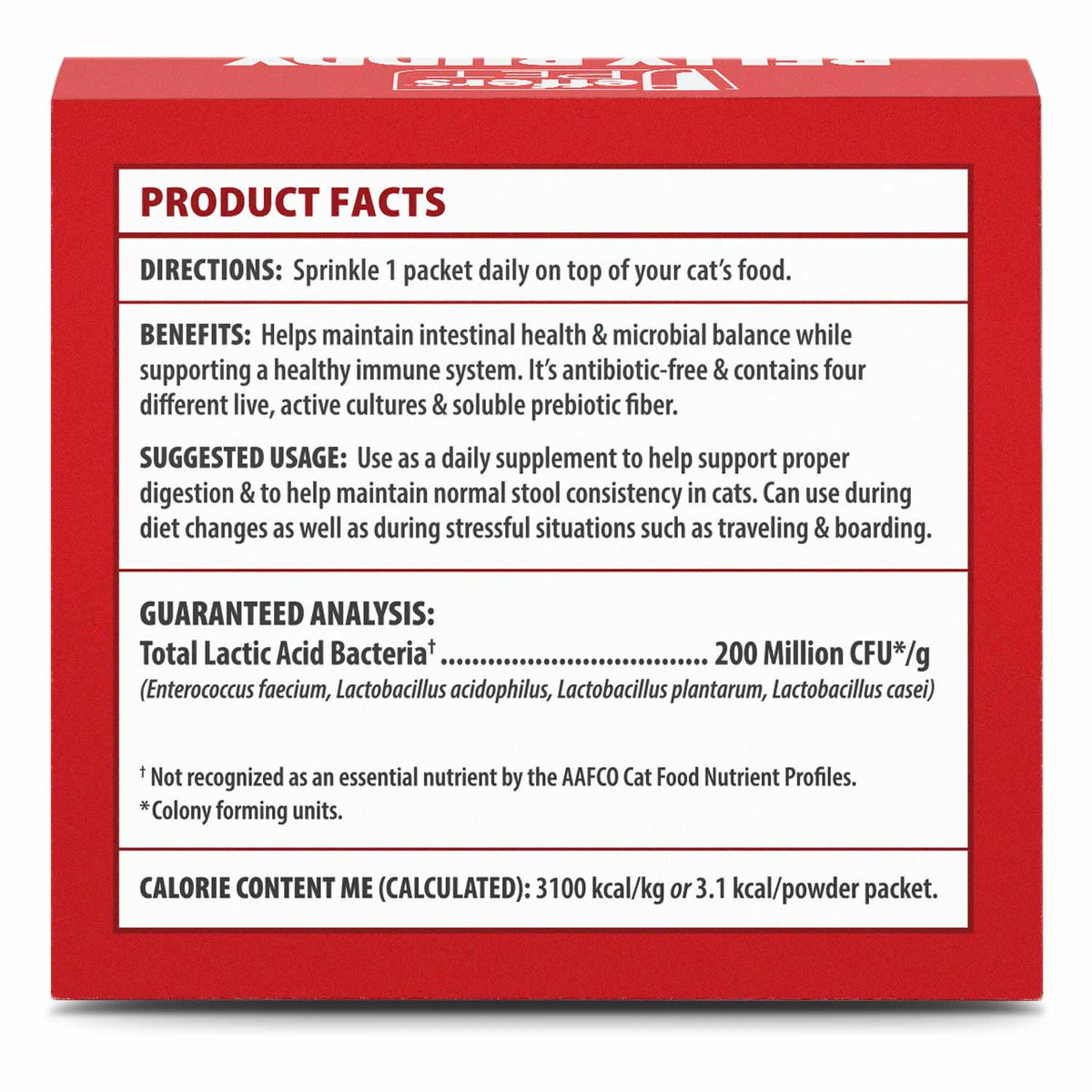 Jeffers BELLY BUDDY Probiotic Supplement Packets for Cats – Multi-Strain Digestive & Immune Support