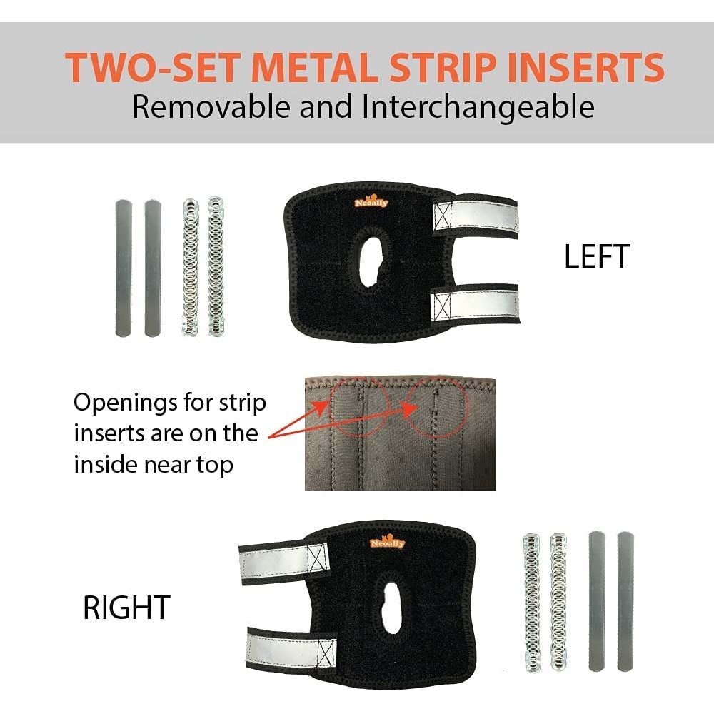 NeoAlly 3-in-1 Short Rear Leg Hock Brace for Smaller Dogs with Rigid and Spring Inserts | Safety Reflective Straps [Short Version] (Pair)
